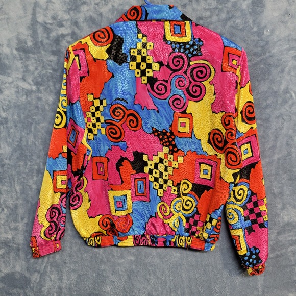 Matches California Vintage 80s 90s Abstract Art to Wear Blouse Size‎ 14 - Picture 4 of 6